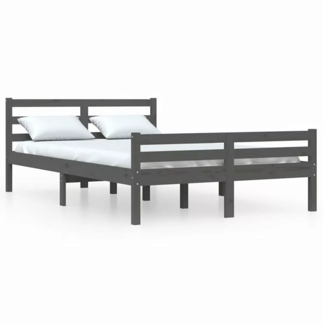 furnicato Bett Massivholzbett Grau 150x200 cm günstig online kaufen