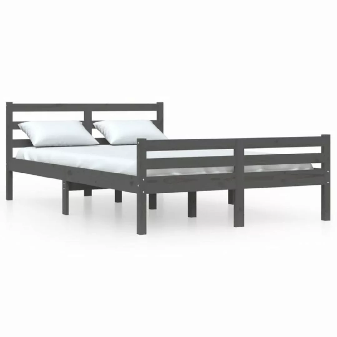 furnicato Bett Massivholzbett Grau 140x190 cm günstig online kaufen