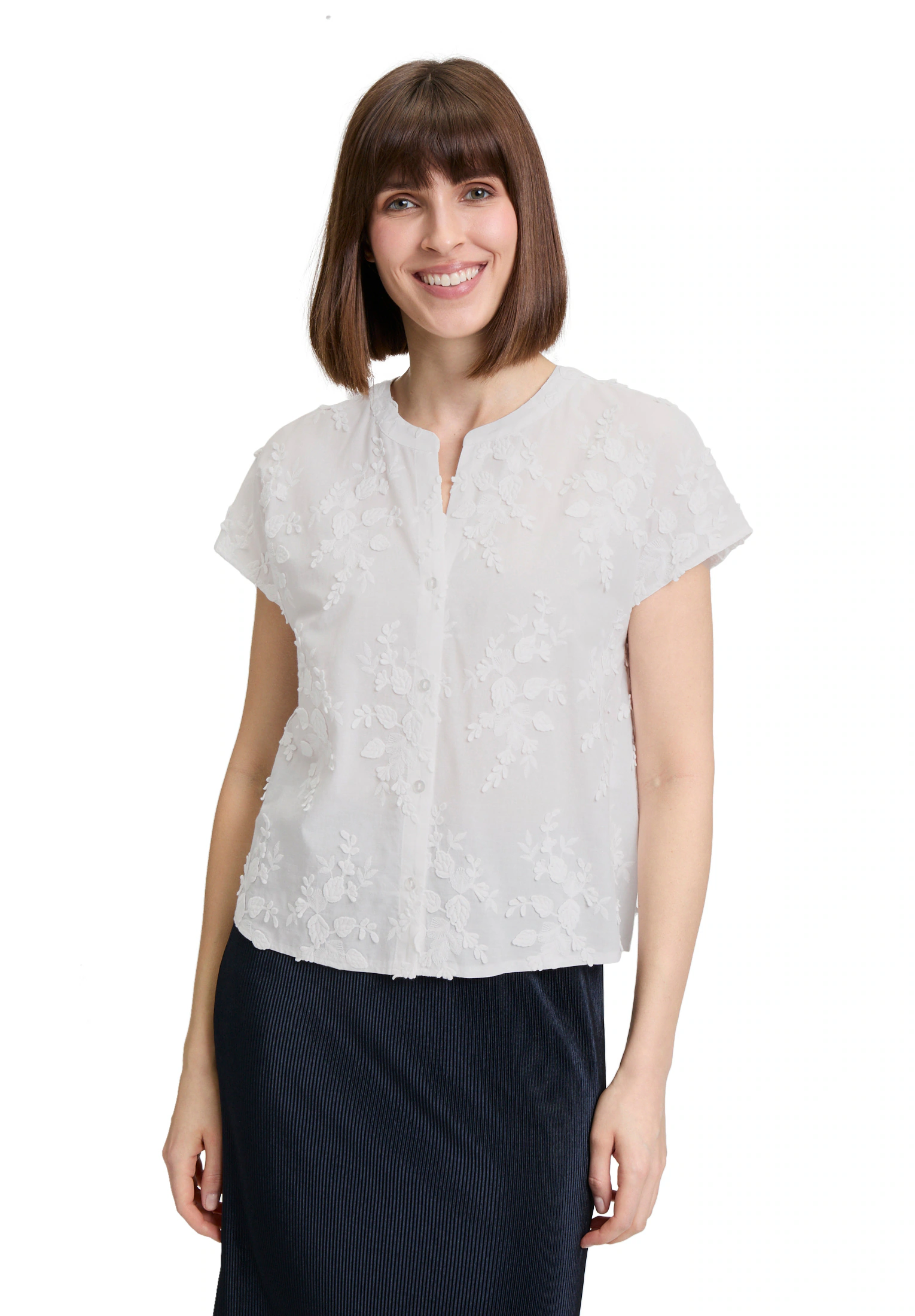 Betty&Co Hemdbluse "Betty & Co Damen Hemdbluse mit Stickerei" günstig online kaufen