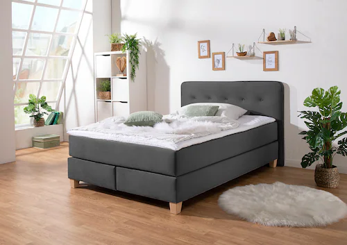 Home affaire Boxspringbett "Fargo", in Überlänge 220 cm, mit Topper, 3 Ausf günstig online kaufen