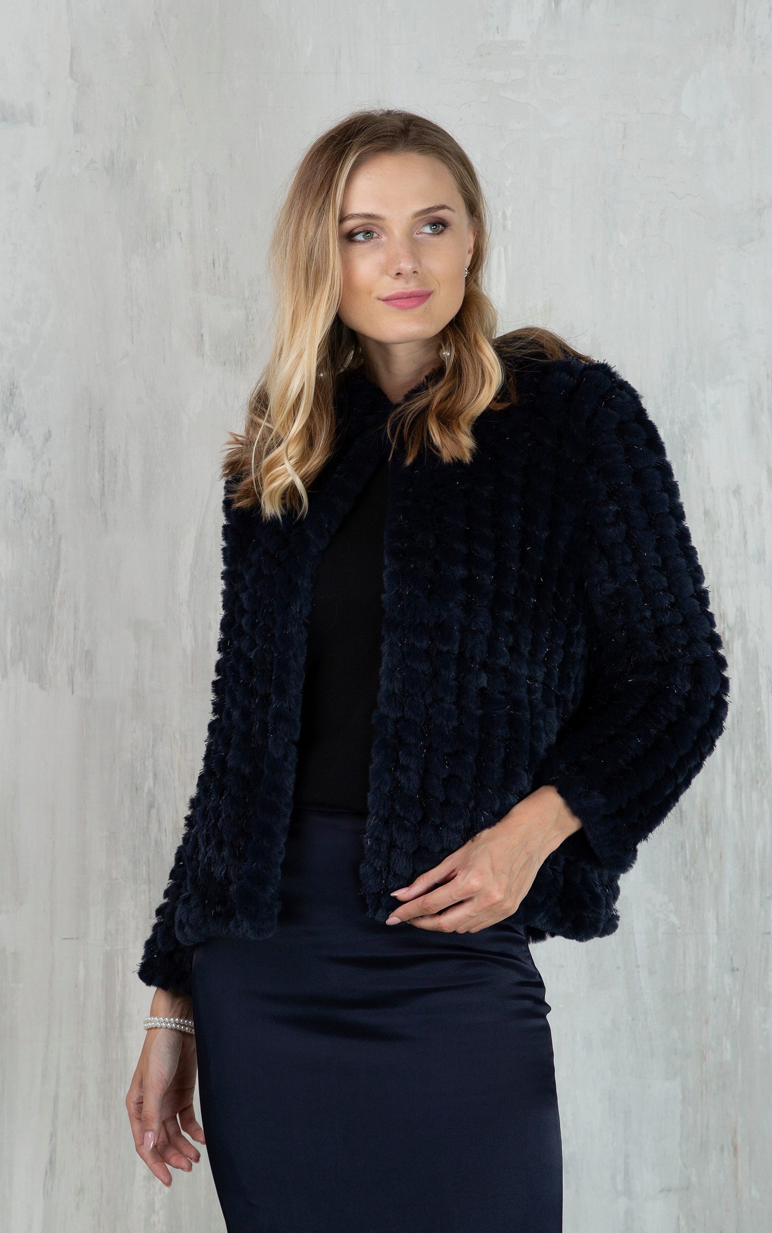 Passioni Fellimitatjacke Strukturierte Webpelz Jacke mit günstig online kaufen