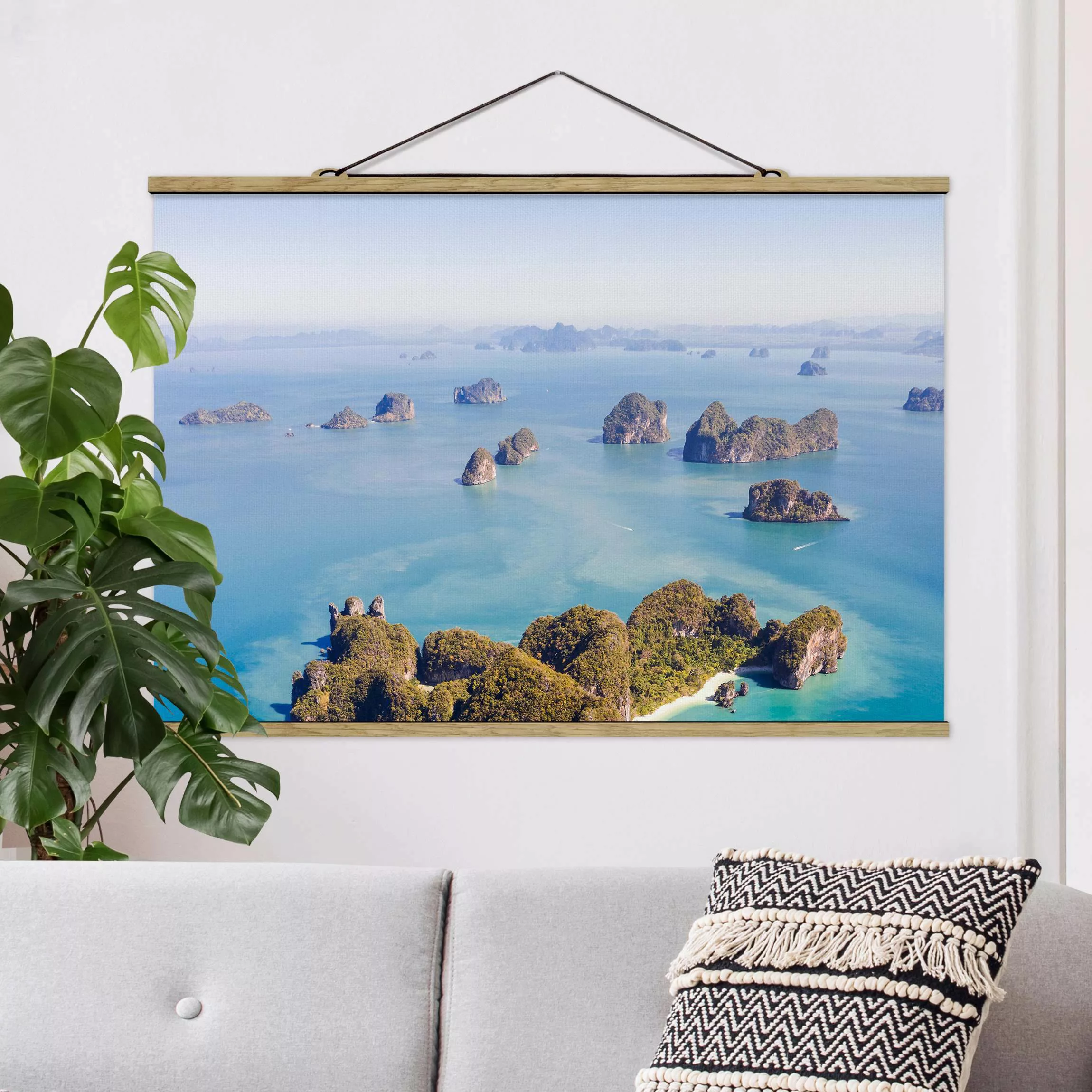 Stoffbild mit Posterleisten Inseln im Meer günstig online kaufen