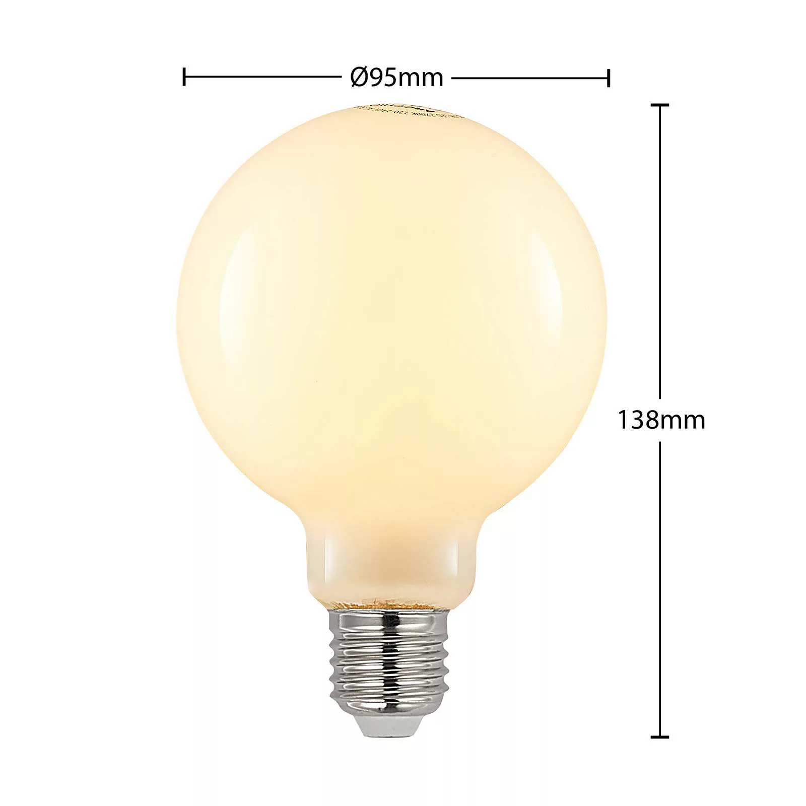 LED-Lampe E27 4W 2.700K G95 Globe, dimmbar, opal günstig online kaufen