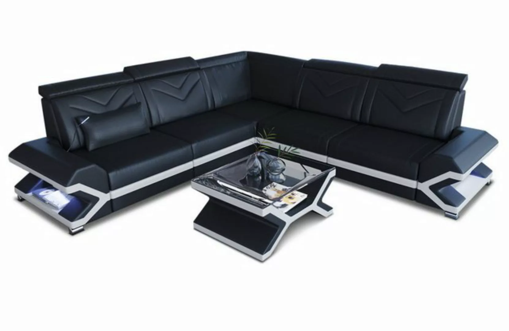 Sofa Dreams Ecksofa Ledersofa Sorrento L Form Mini, Designersofa, Sofa mit günstig online kaufen