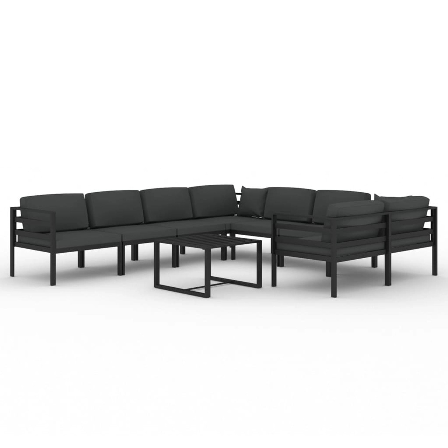 Vidaxl 9-tlg. Garten-lounge-set Mit Kissen Aluminium Anthrazit günstig online kaufen