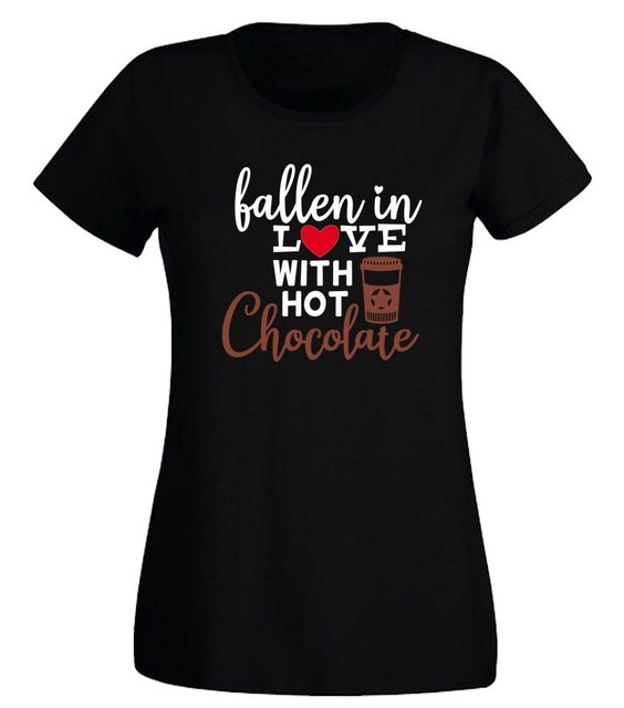 G-graphics T-Shirt Damen T-Shirt - Fallen in love with hot Chocolate Slim-f günstig online kaufen