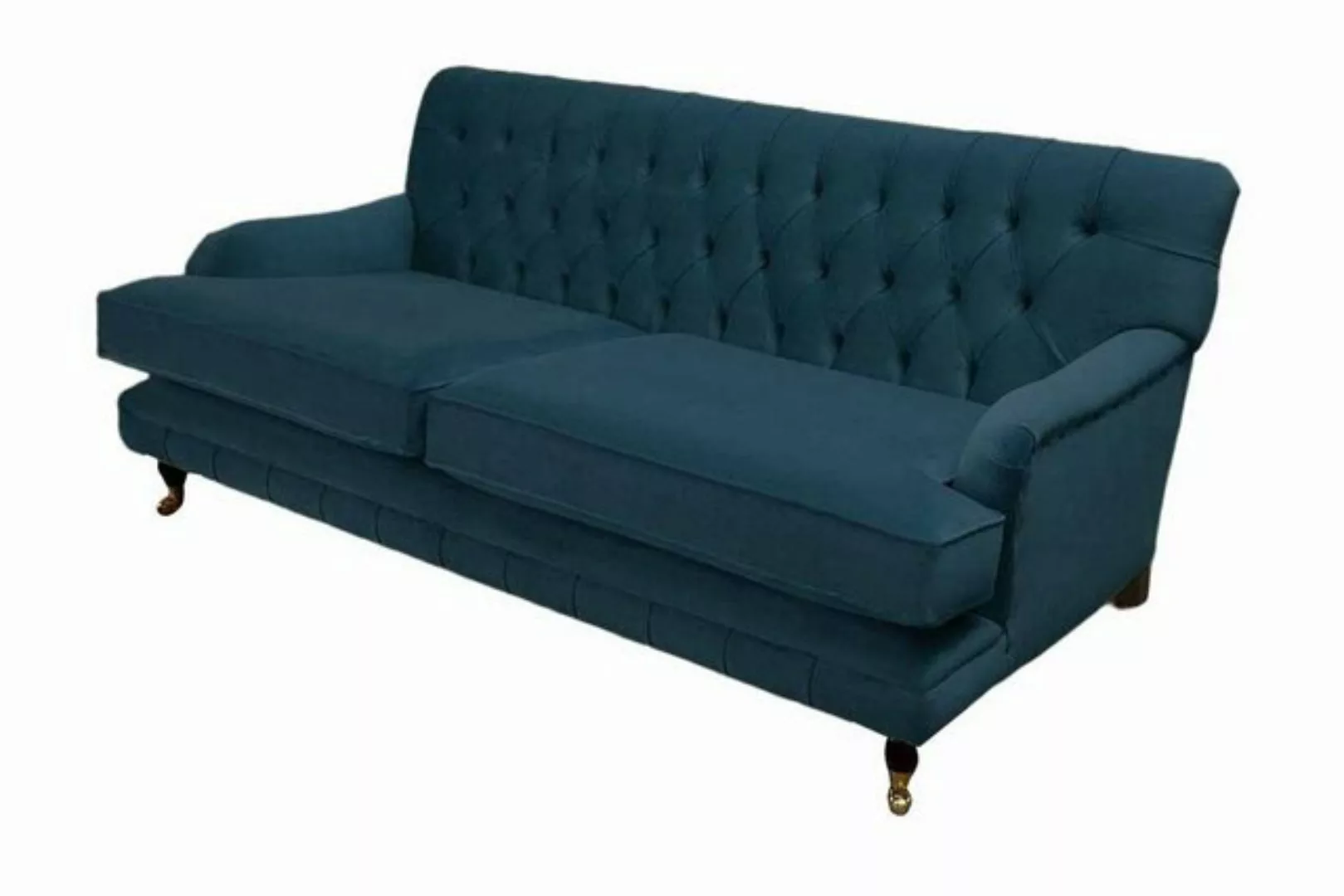 JVmoebel Sofa Chesterfield Design Luxus Polster Sofa 3 Sitzer Blau Couch Te günstig online kaufen