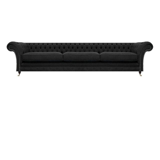 JVmoebel Chesterfield-Sofa Luxus Polstermöbel Schwarz Sofa Dreisitze Couch günstig online kaufen