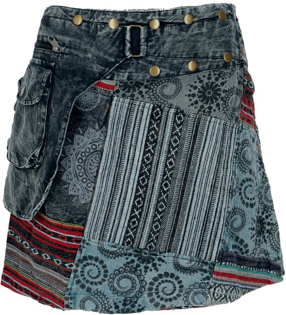 Guru-Shop Minirock Wickelrock, kurzer Rock, Cacheur, Stonewash.. alternativ günstig online kaufen