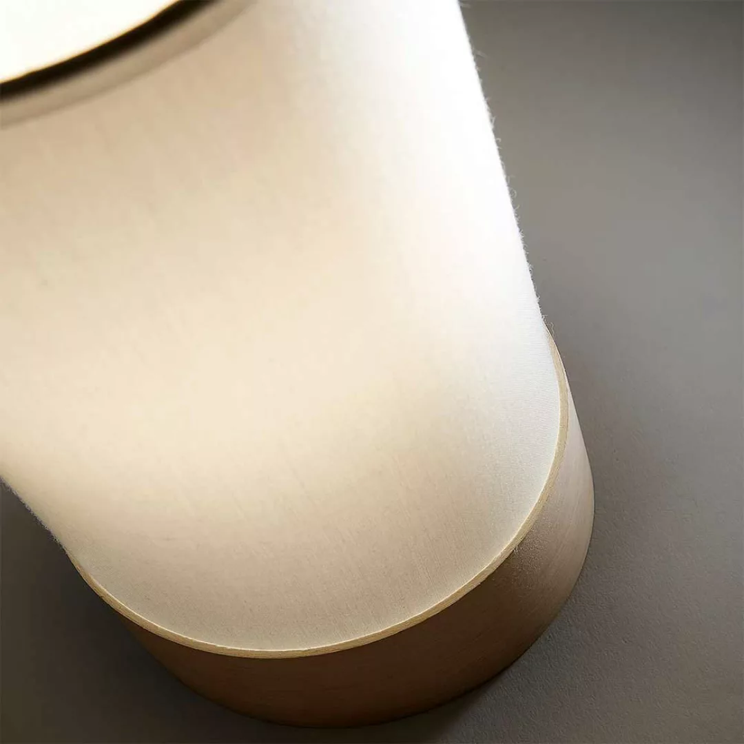 Kleine Tischlampe aus Buche Massivholz und Stoff Skandi Design günstig online kaufen