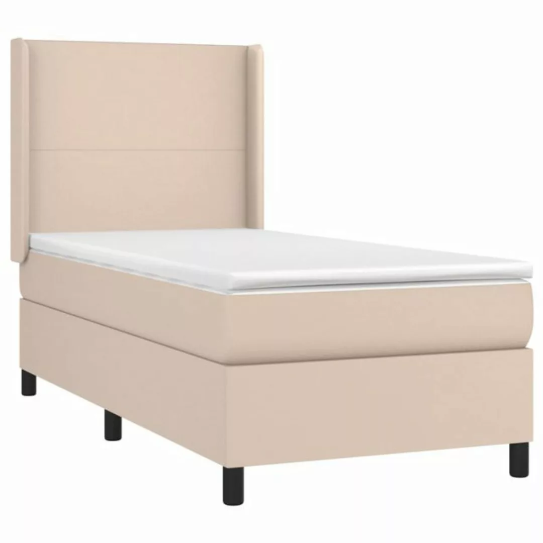 vidaXL Boxspringbett, Boxbett mit Matratze & LED Cappuccino-Braun 80x200cm günstig online kaufen