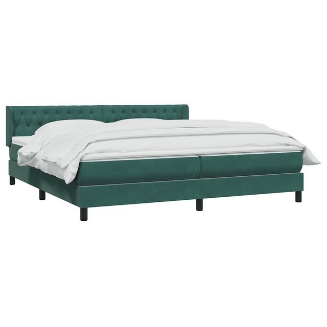 vidaXL Bett Boxspringbett mit Matratze Dunkelgrün 180x210 cm Samt günstig online kaufen