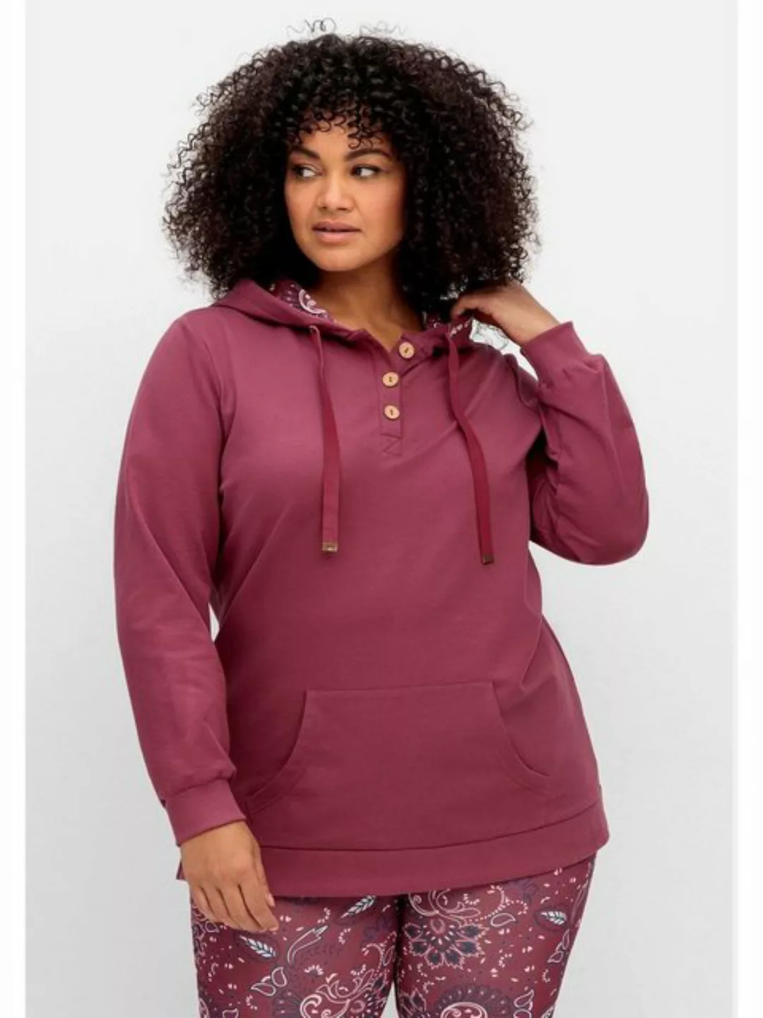 sheego by Joe Browns Kapuzensweatshirt "Große Größen", mit Knopfleiste und günstig online kaufen