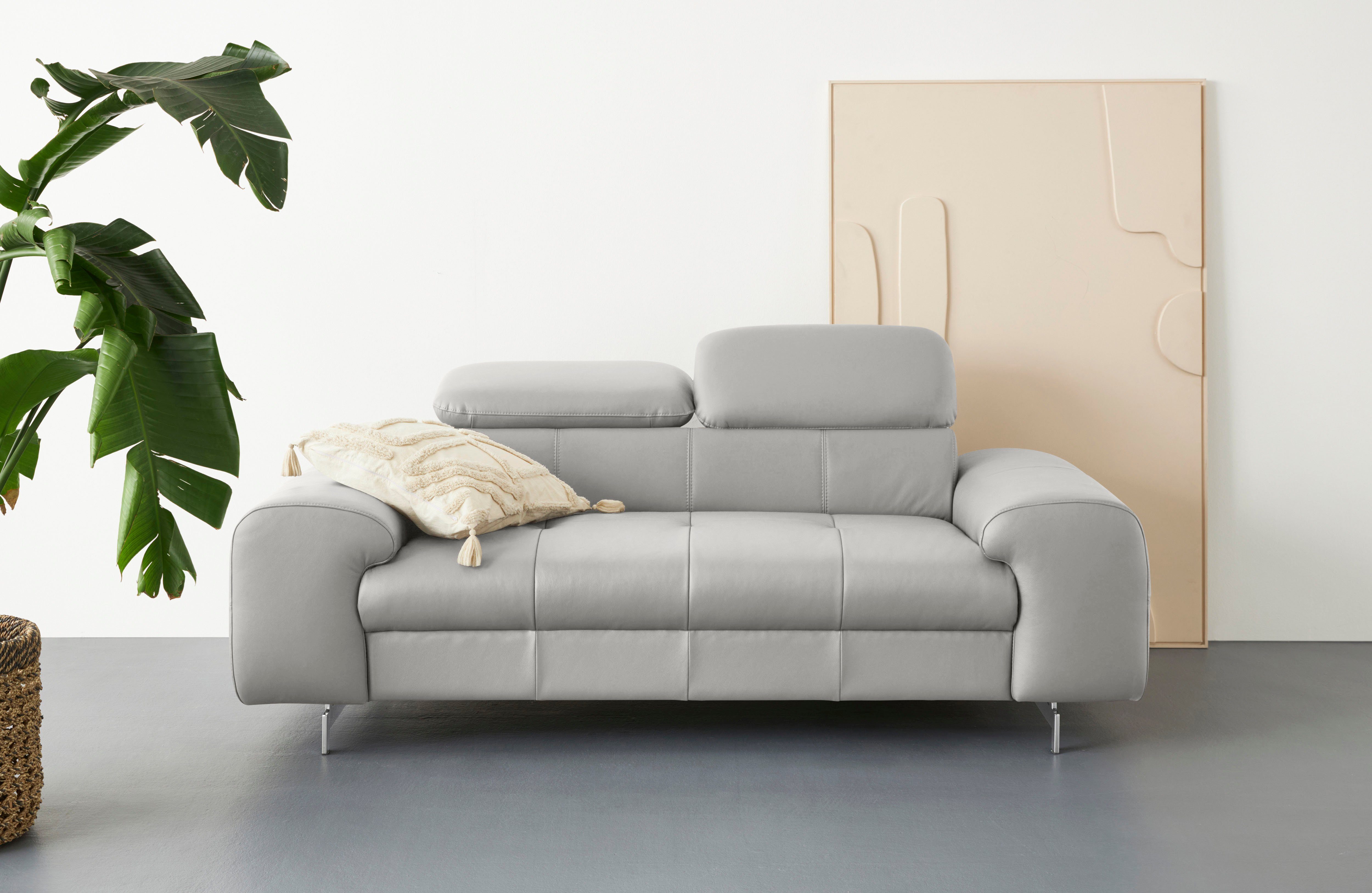 COTTA 2-Sitzer "Chef", Big-Sofa mit Kopfteilverstellung, edle Metallkufen günstig online kaufen