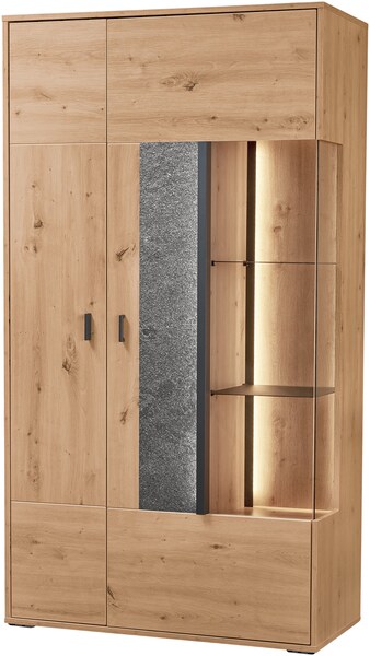 set one by Musterring Vitrine "Deltona", mit Sandsteinelement, inkl. Beleuc günstig online kaufen