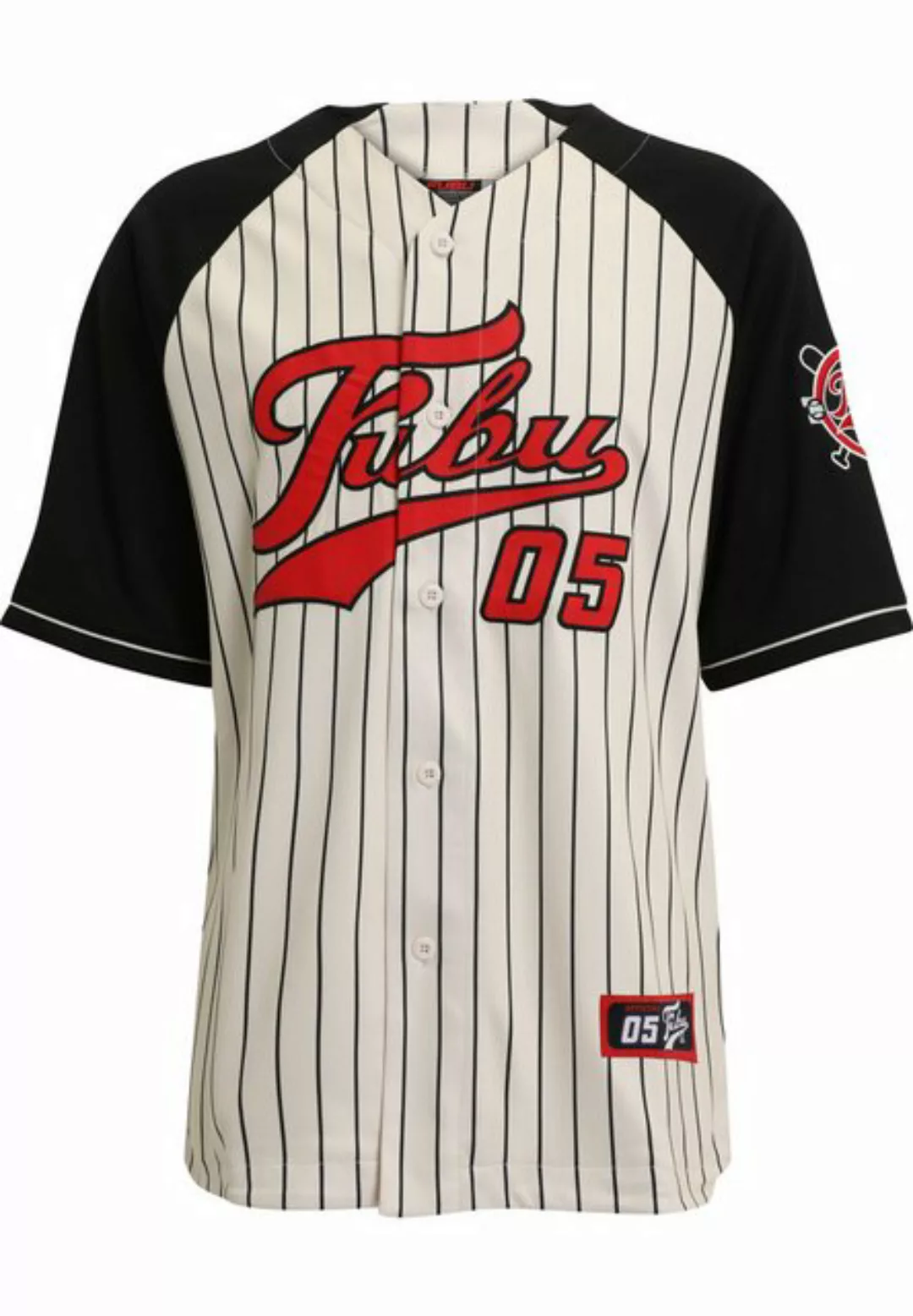 Fubu T-Shirt Fubu Herren FM231-008-1 FUBU Varsity Pinstriped Baseball Jerse günstig online kaufen