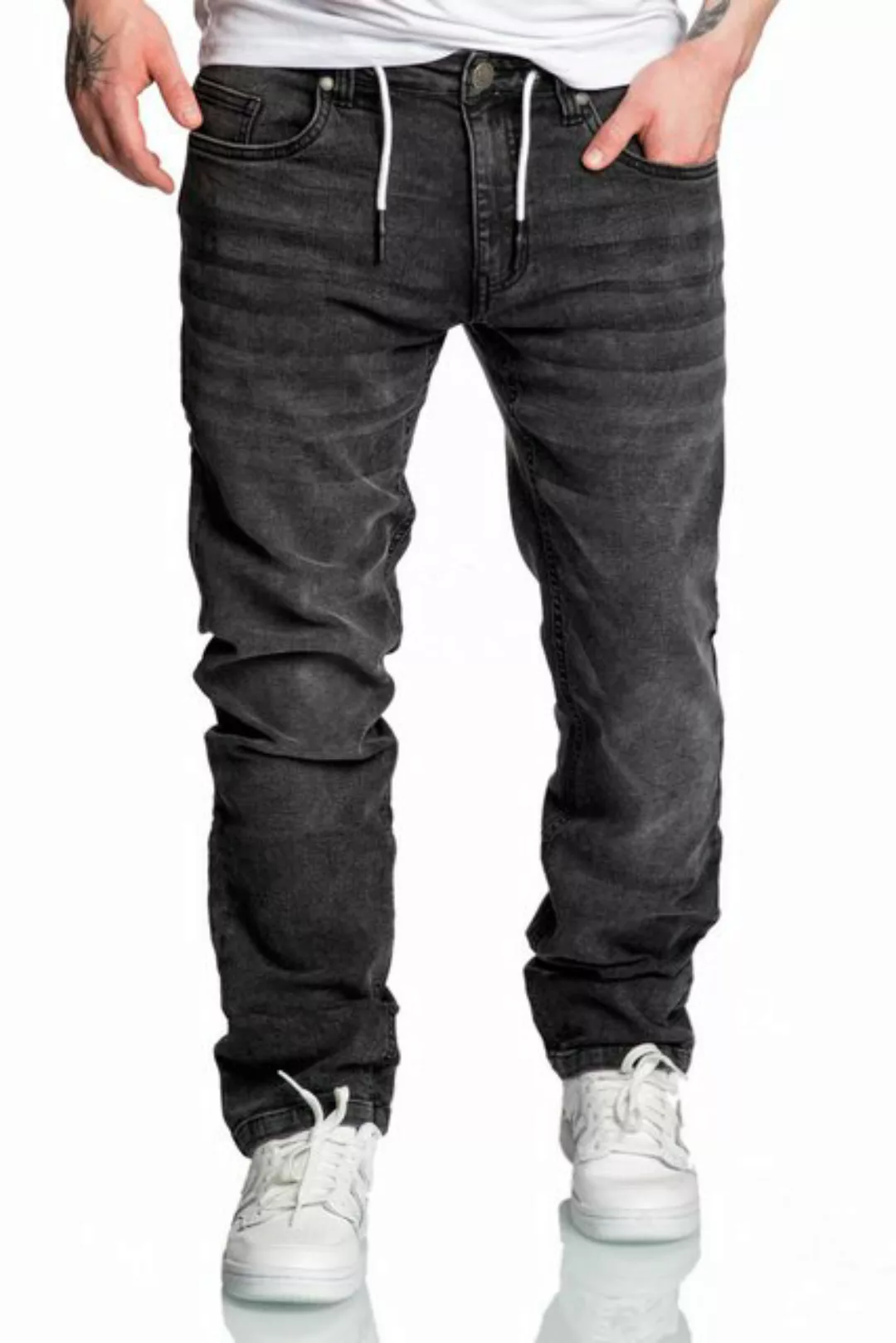 Amaci&Sons Straight-Jeans COPPELL Sweathose im Denim Look Herren Sweathose günstig online kaufen