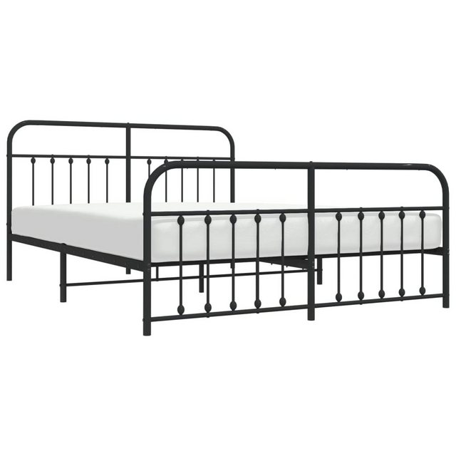 furnicato Bettgestell Metallbett ohne Matratze mit Fußteil Schwarz 180x200 günstig online kaufen