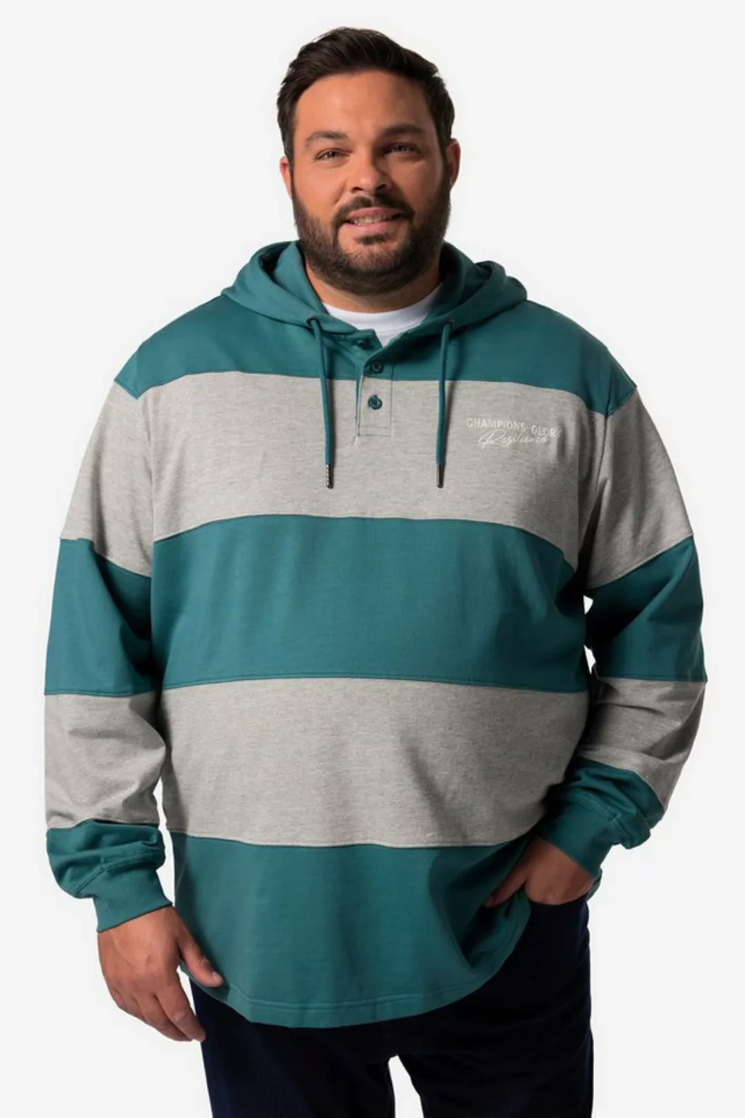 Men Plus Sweatshirt Men+ Hoodie Print-Motiv Kapuze bis 8 XL günstig online kaufen