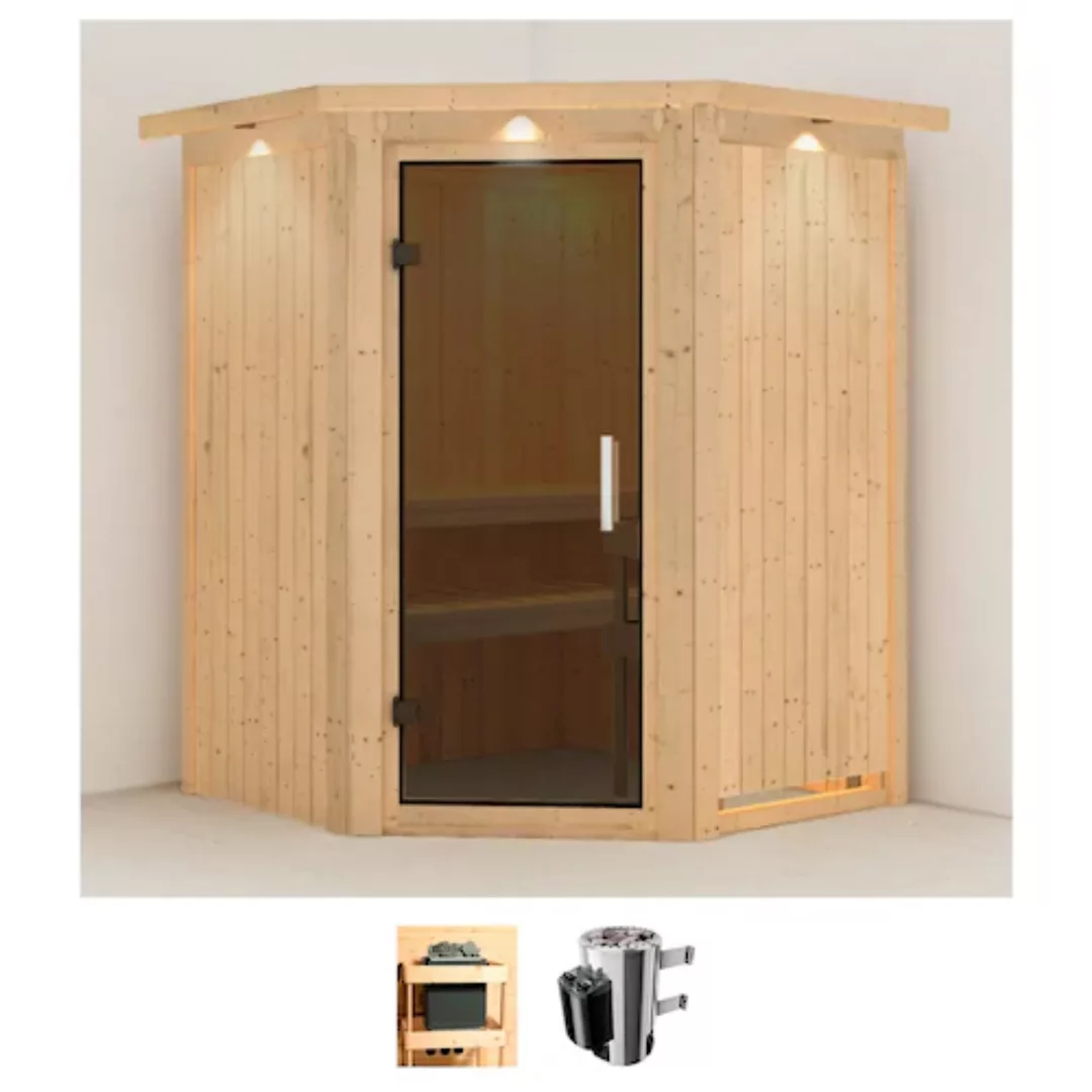 Karibu Sauna »Nanna«, (Set), 3,6-kW-Plug & Play Ofen mit integrierter Steue günstig online kaufen