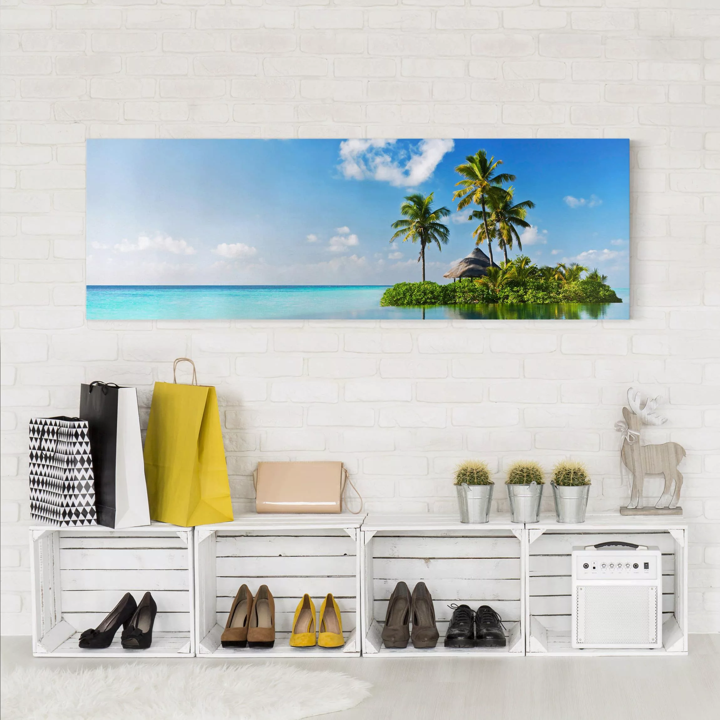 Leinwandbild Strand - Panorama Tropisches Paradies günstig online kaufen