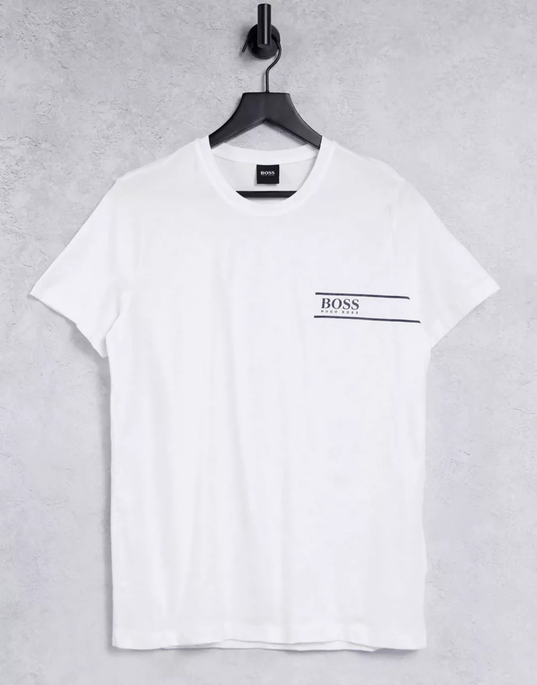 BOSS – Bodywear – Weißes T-Shirt mit Logo auf der Brust günstig online kaufen