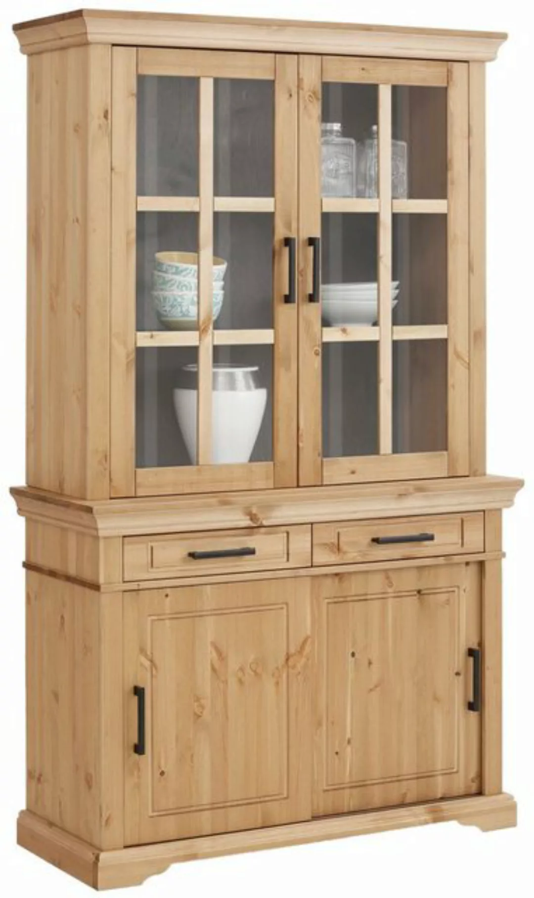 Home affaire Vitrine Anabel aus massiver Kiefer, Breite 110 cm günstig online kaufen