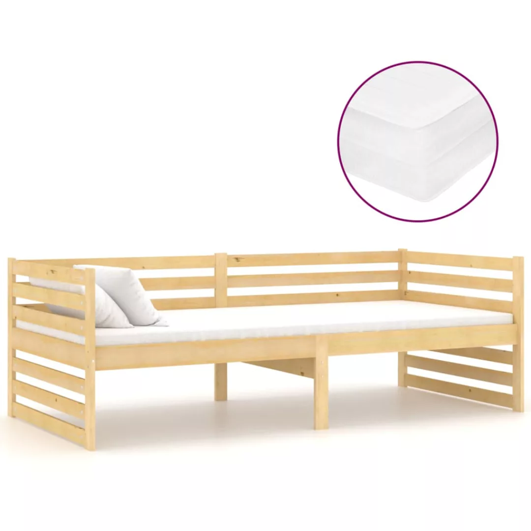 vidaXL Gästebett Tagesbett Gästebett mit Matratze 90x200 cm Massivholz Kief günstig online kaufen