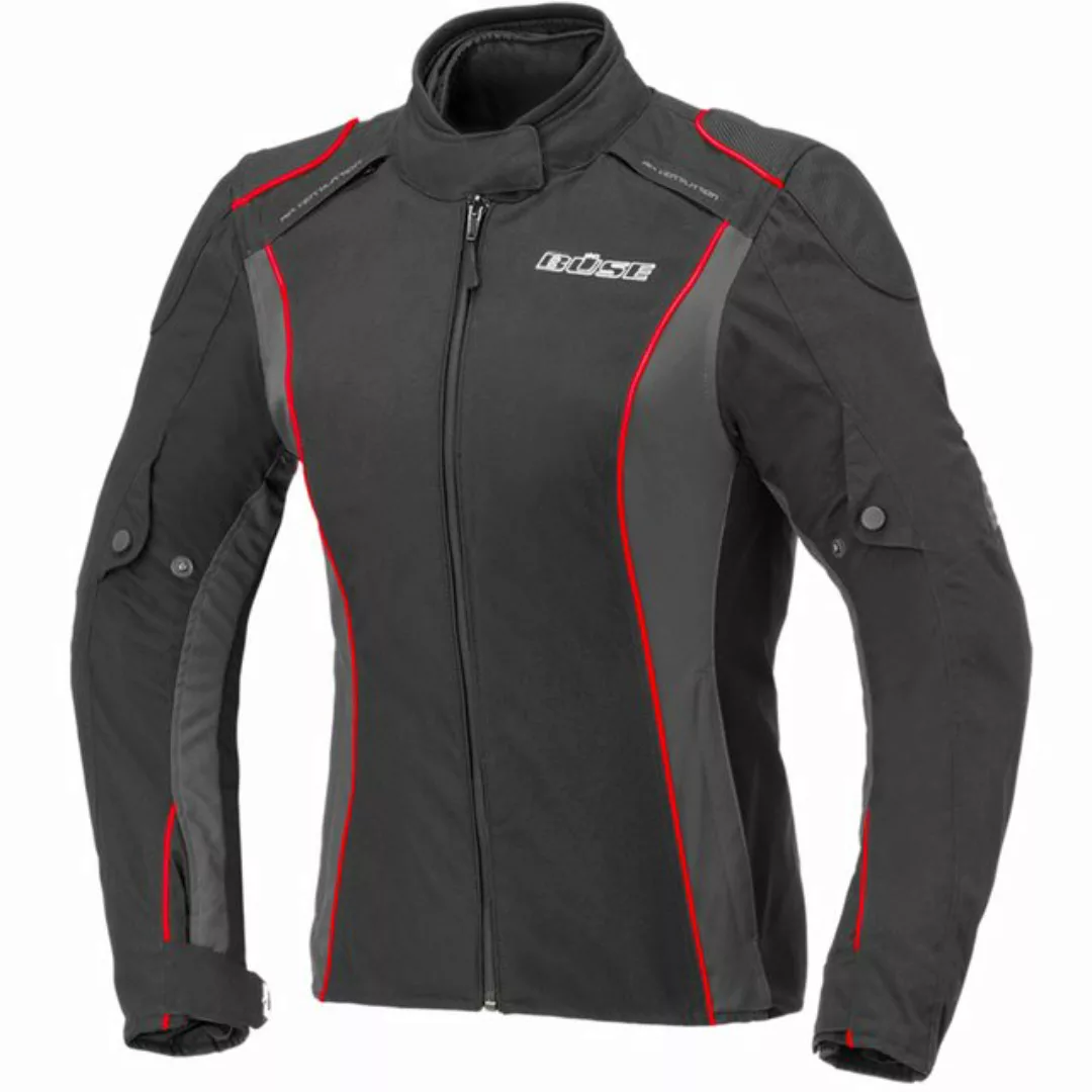 Büse Motorradjacke Büse Cara Damen Jacke schwarz / neon-rot 44 günstig online kaufen