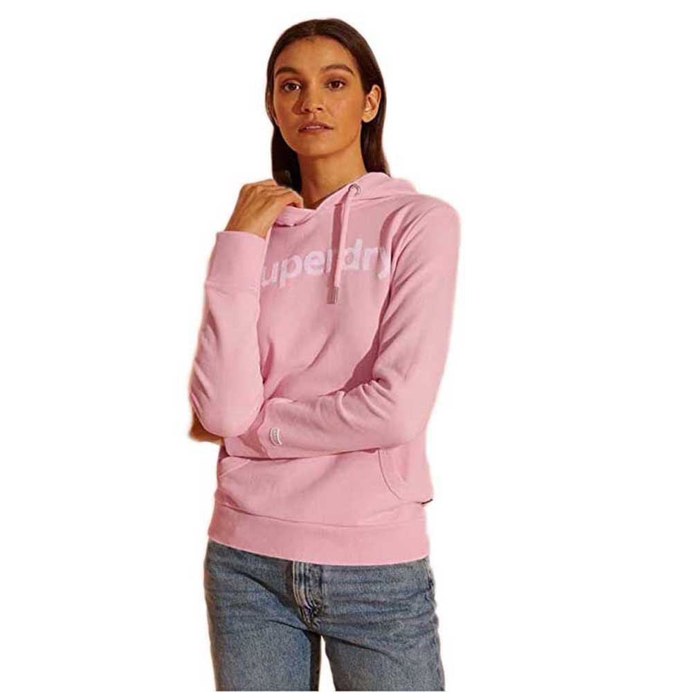 Superdry Reg Flock Kapuzenpullover XS Ballet Pink günstig online kaufen