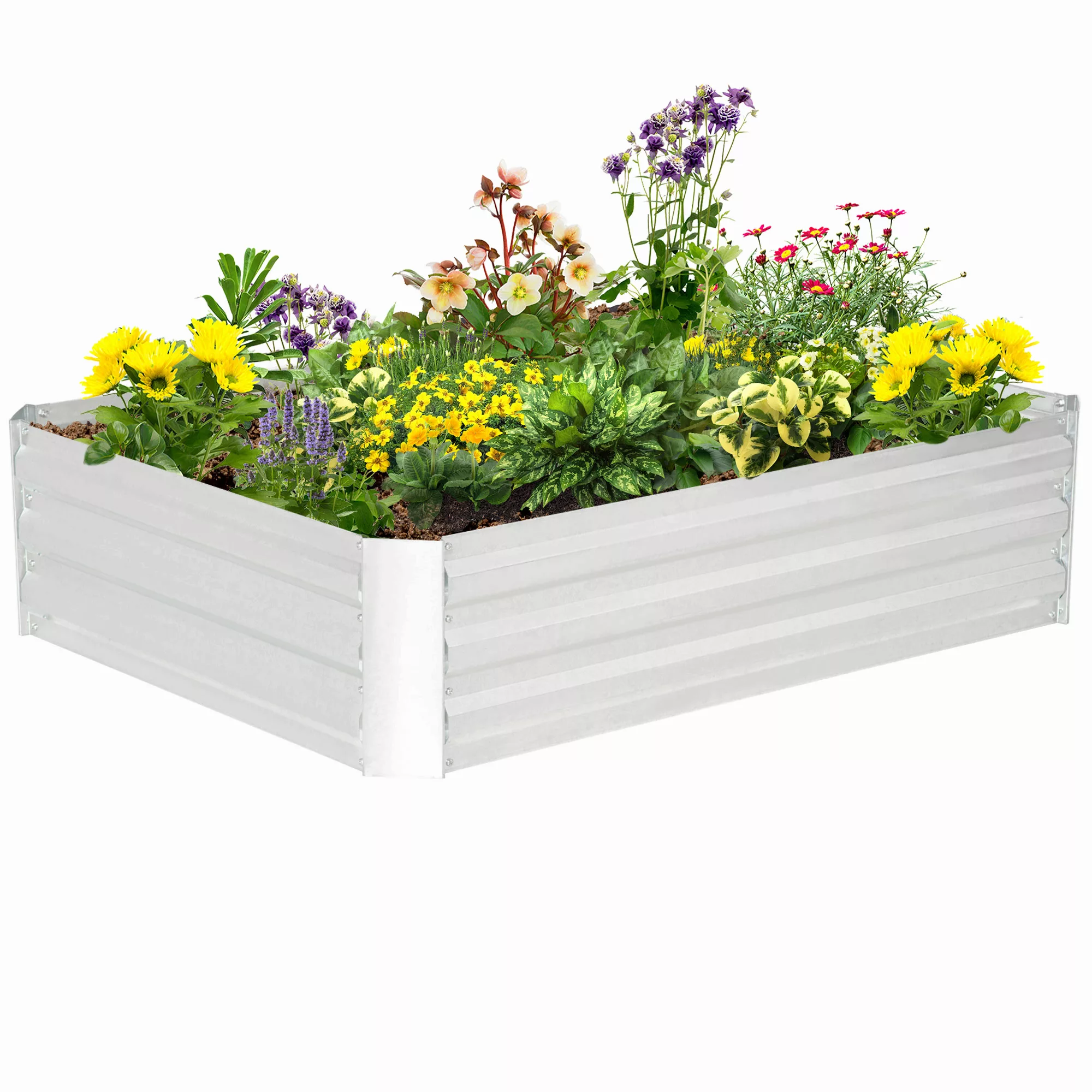 Outsunny Hochbeet aus verzinktem Stahl Gartenbeet Pflanzkasten für Garten B günstig online kaufen