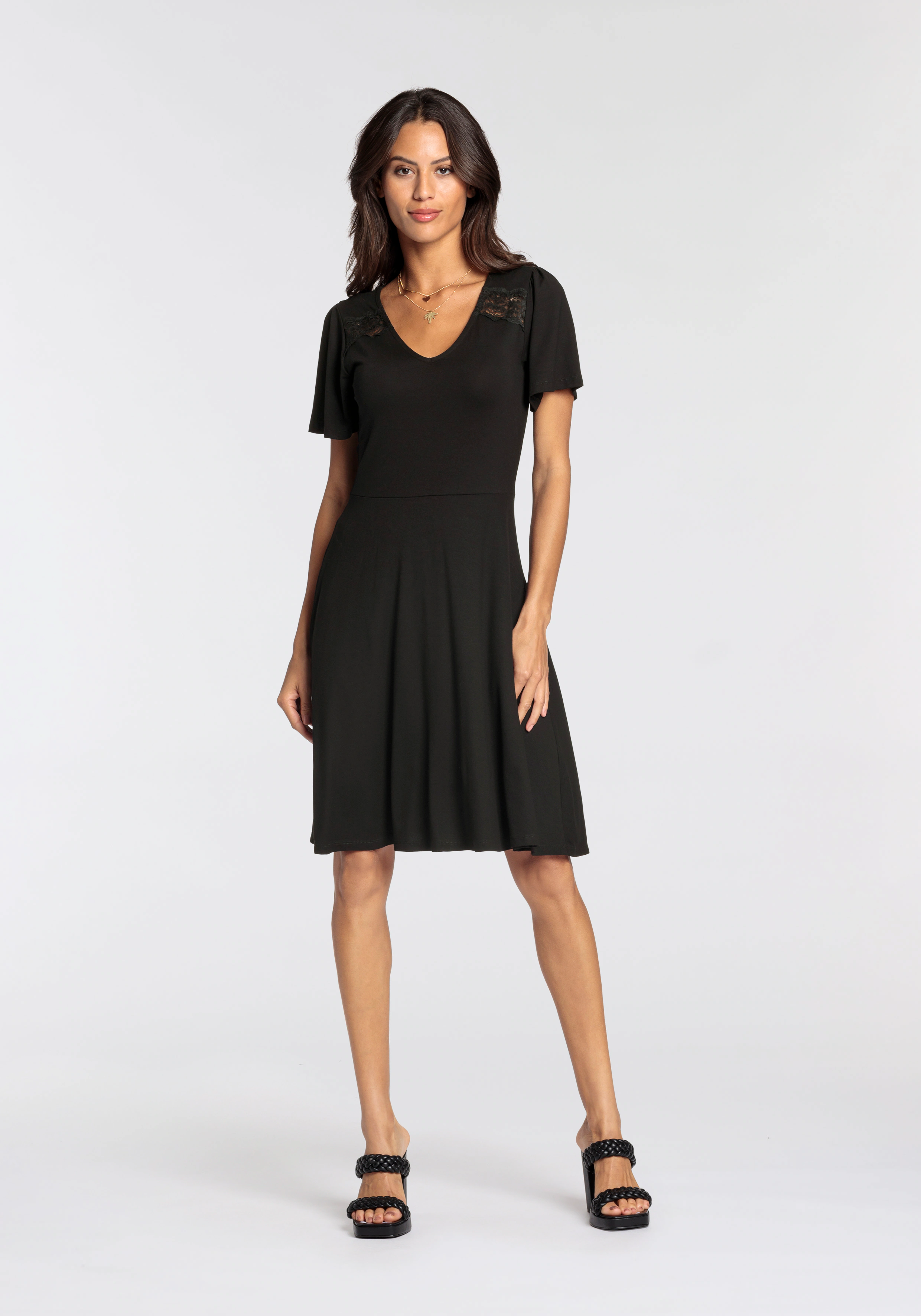 Laura Scott Jerseykleid mit eleganten Spitzen-Details - NEUE KOLLEKTION günstig online kaufen
