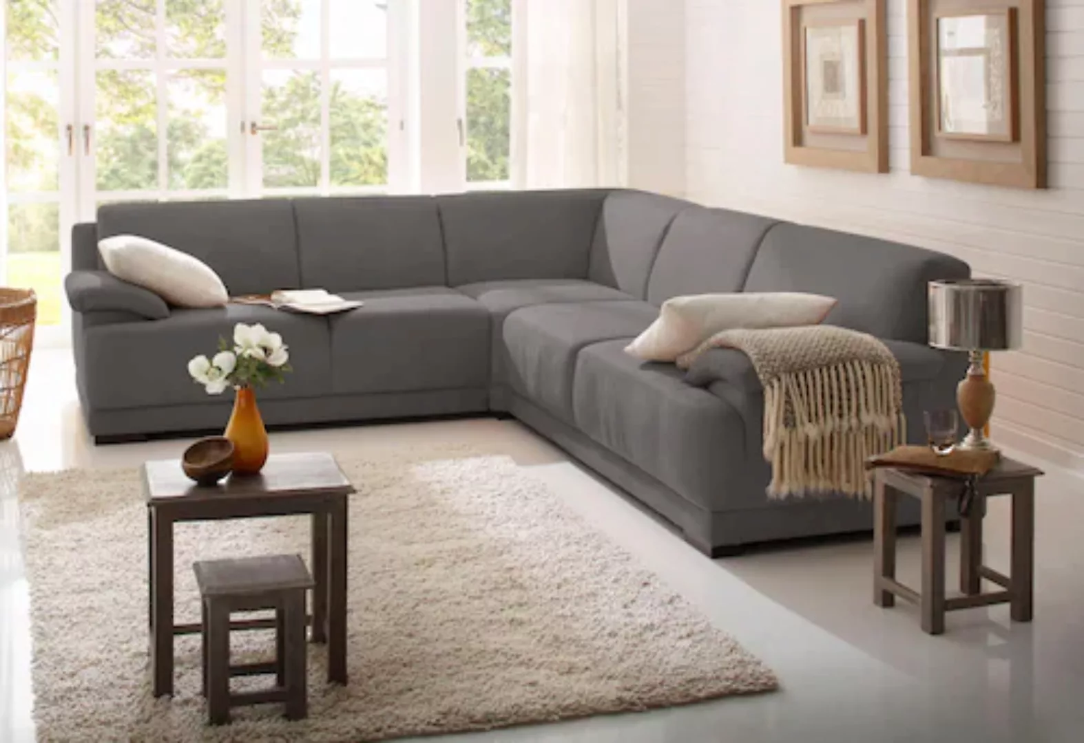 Home affaire Ecksofa »Telos L-Form«, mit Boxspring-Federung und in 3 Qualit günstig online kaufen