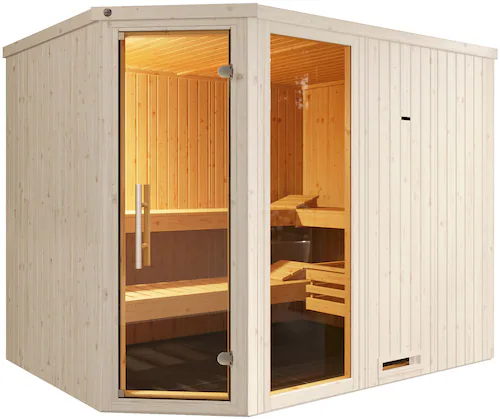 weka Sauna »Element-Ecksauna VARBERG 4«, vorgefertigte Elemente, Fensterele günstig online kaufen