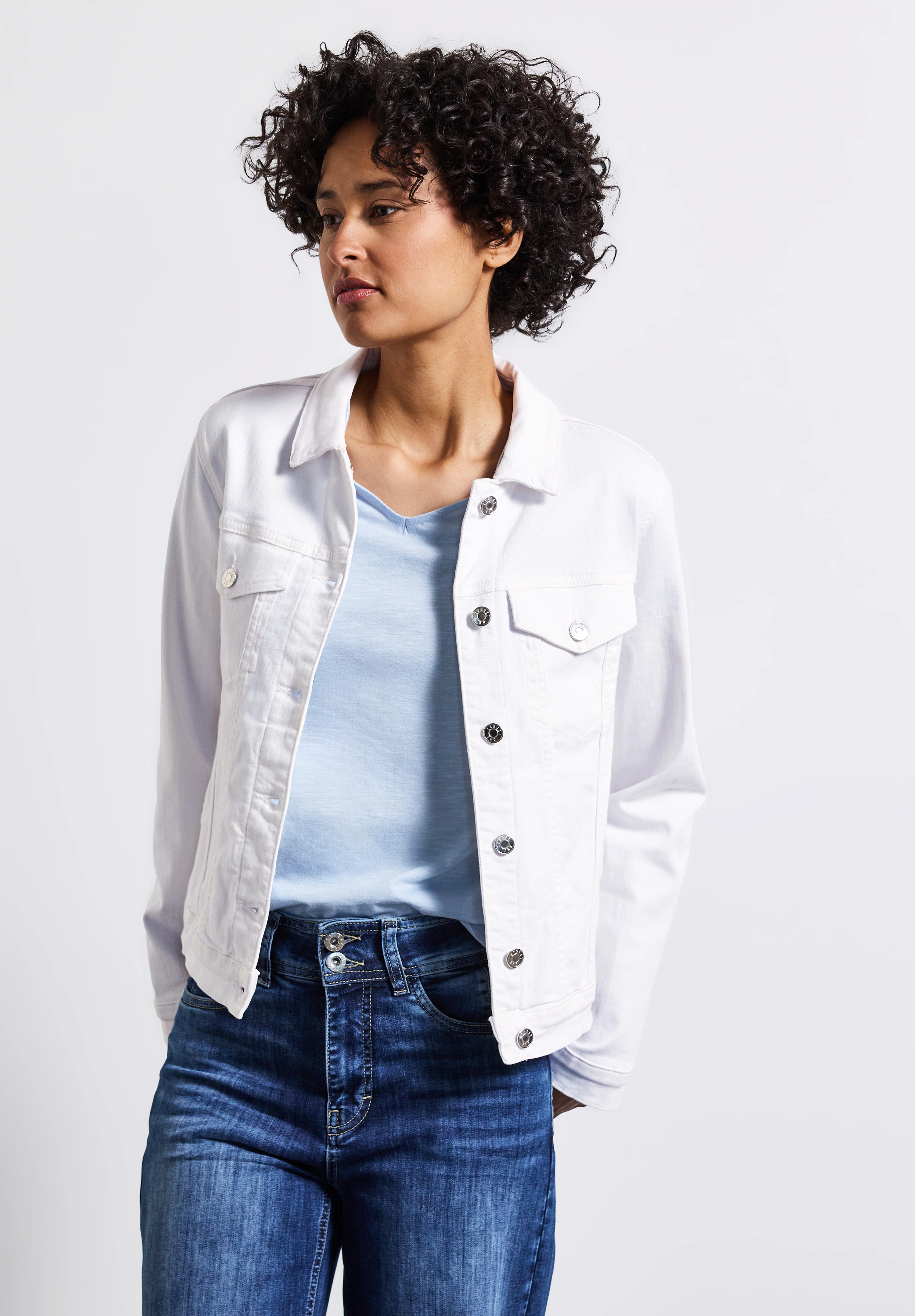 STREET ONE Jeansjacke, ohne Kapuze, aus softem Materialmix günstig online kaufen