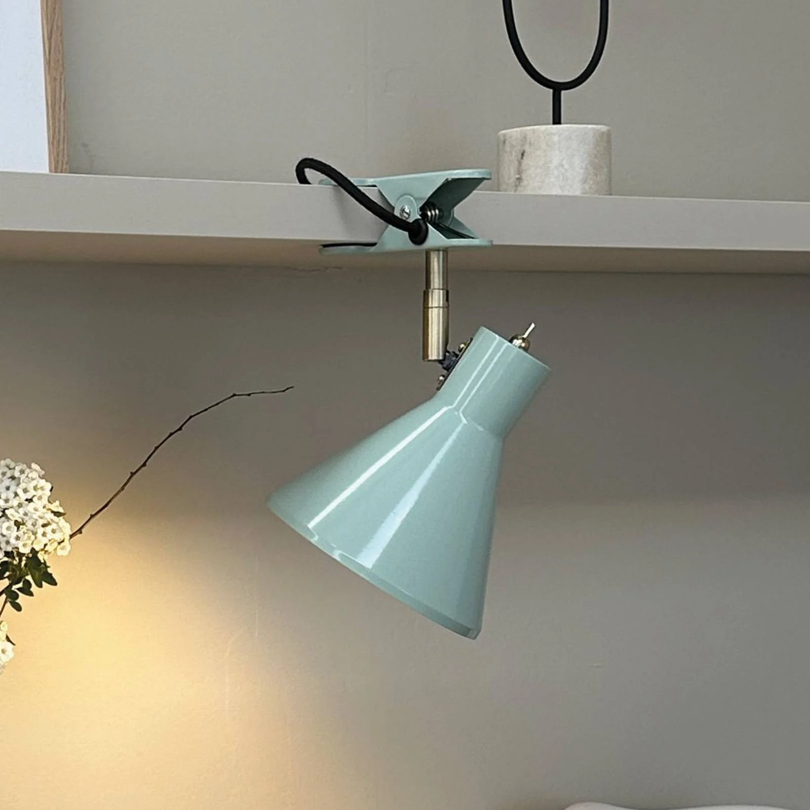 Dyberg Larsen Klemmlampe Sleep, mintgrün, Ø 15 cm, Stahl günstig online kaufen