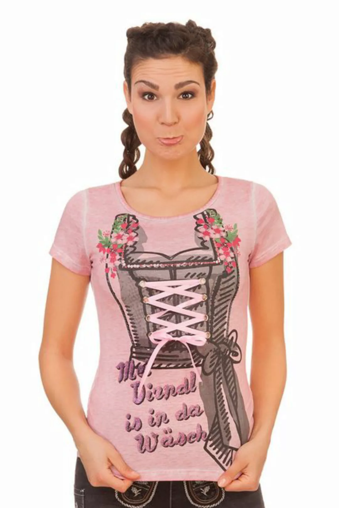 MarJo Trachtenshirt Trachtenshirt Damen - GITTA - rosa günstig online kaufen