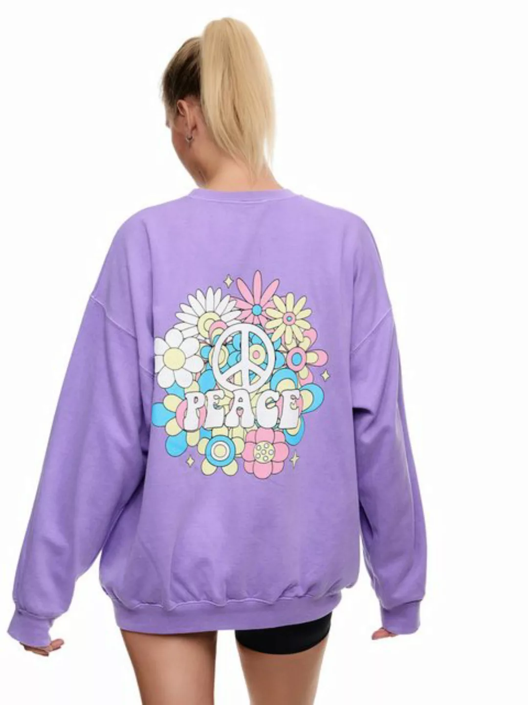 Worldclassca Longsweatshirt Worldclassca Oversized Sweatshirt PEACE Print L günstig online kaufen