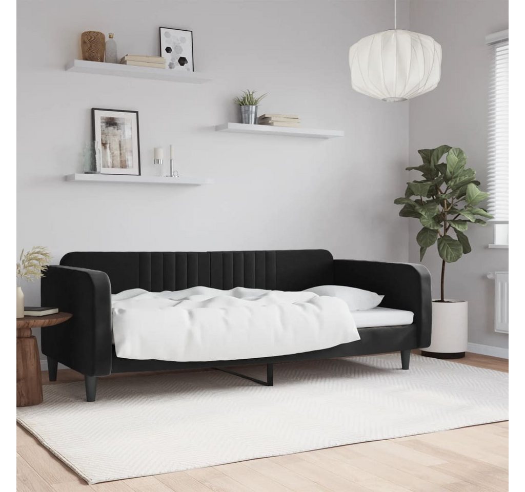 vidaXL Gästebett Tagesbett Schwarz 100x200 cm Samt Gästebett Gästecouch Gäs günstig online kaufen