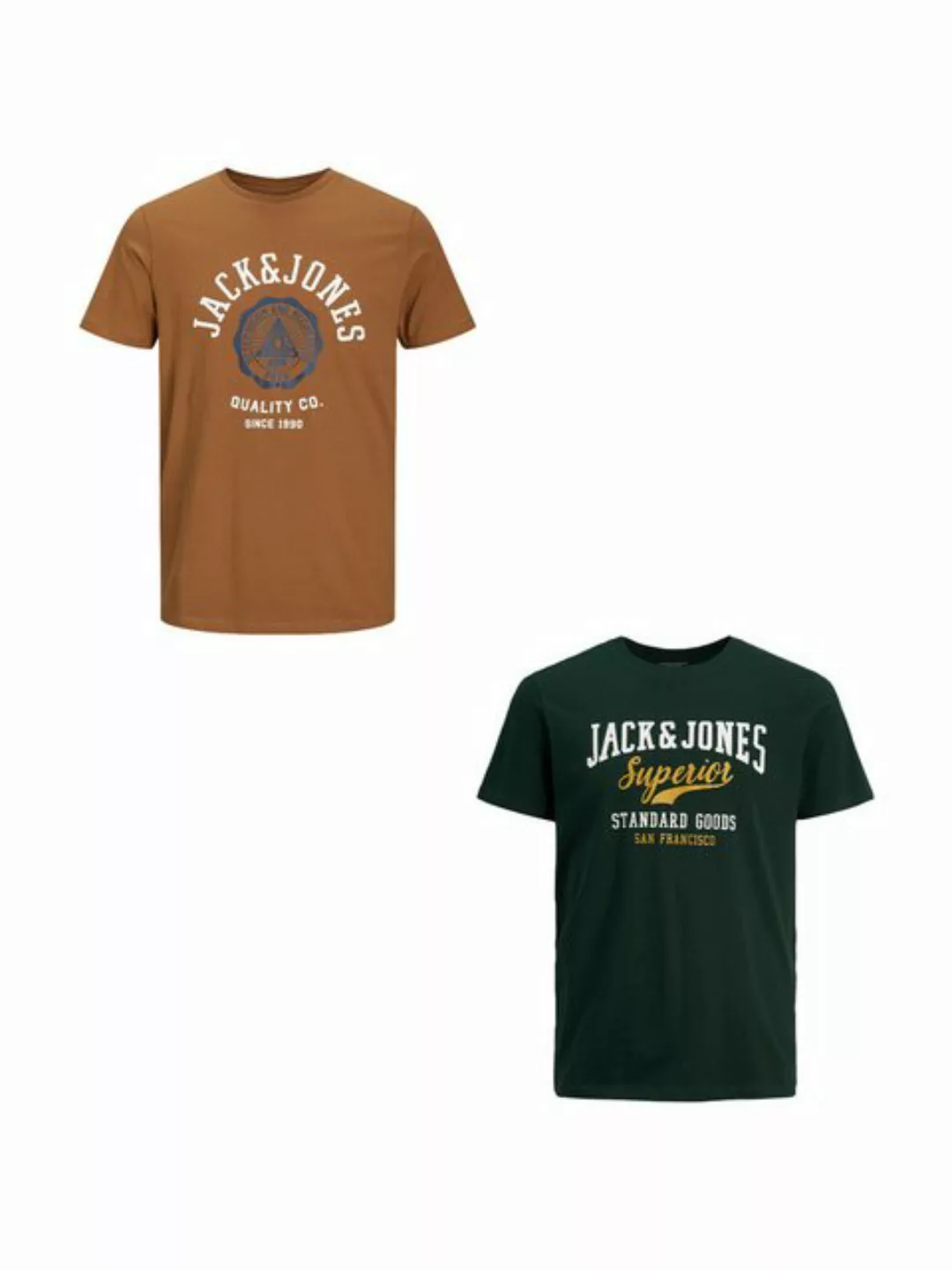 Jack & Jones T-Shirt 2-er Stück Pack Logo T-Shirts Rundhals Shirt JJELOGO ( günstig online kaufen