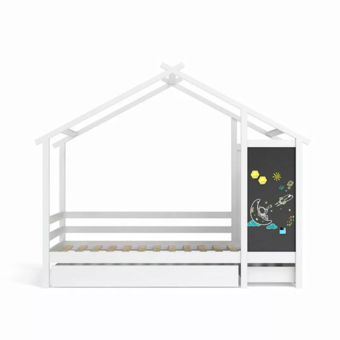 Romance Hausbett Massivholzbett Kinderbett Hochbett 90*200 cm, mit Rausfall günstig online kaufen