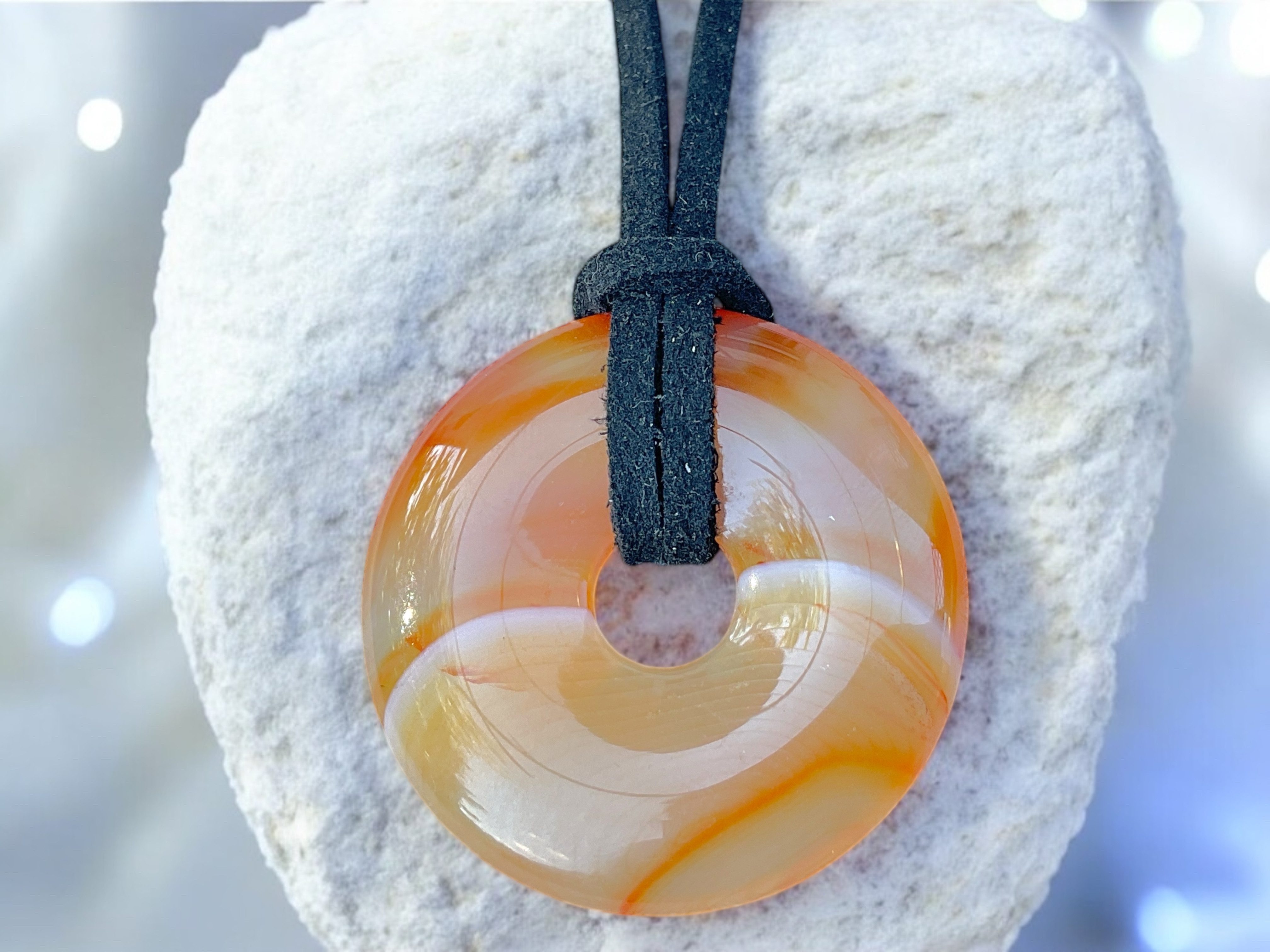 Steinfixx® Lange Kette echter Edelsteindonut 30 günstig online kaufen