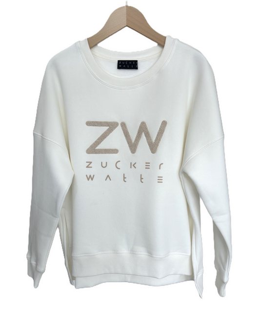 Zuckerwatte Sweatshirt mit Rundhalsausschnitt und modischer Frontapplikatio günstig online kaufen