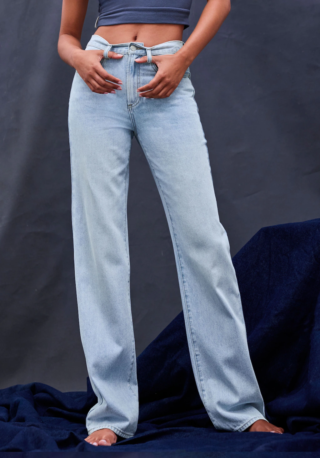 LASCANA Weite Jeans, mit hohem Bund und 5-Pocket-Style, Wide-Leg Jeans günstig online kaufen