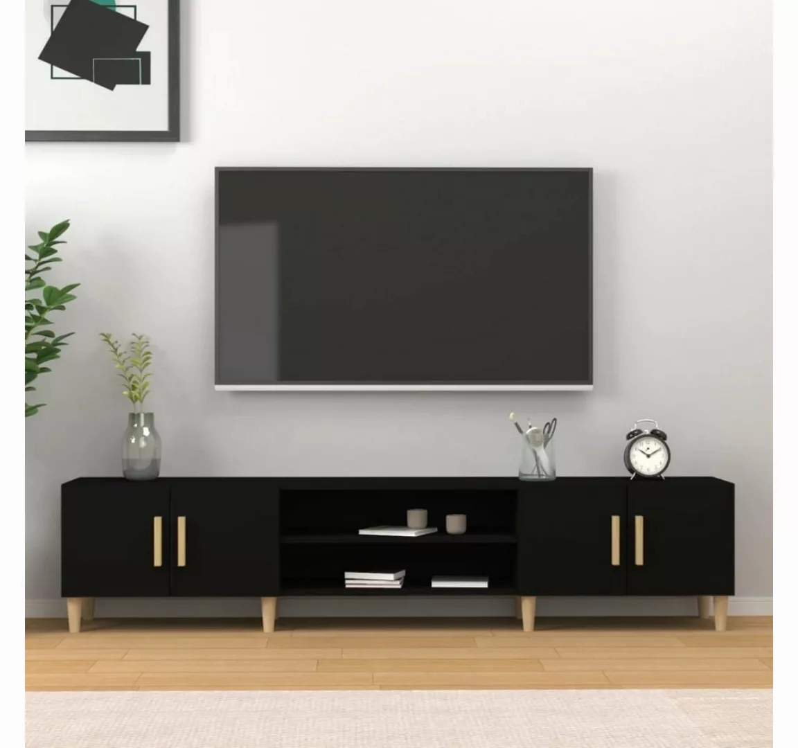 furnicato TV-Schrank Schwarz 180x31,5x40 cm Holzwerkstoff günstig online kaufen