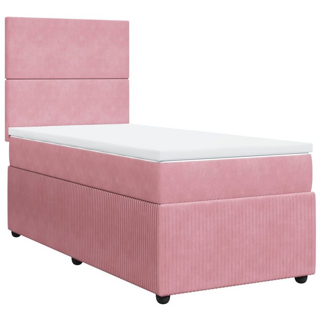 vidaXL Bett Boxspringbett mit Matratze Rosa 100x200 cm Samt günstig online kaufen