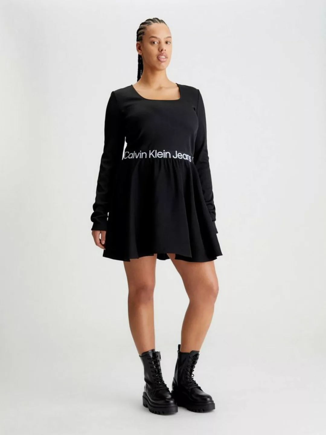 Calvin Klein Jeans Plus Skaterkleid PLUS LOGO ELASTIC LS DRESS günstig online kaufen