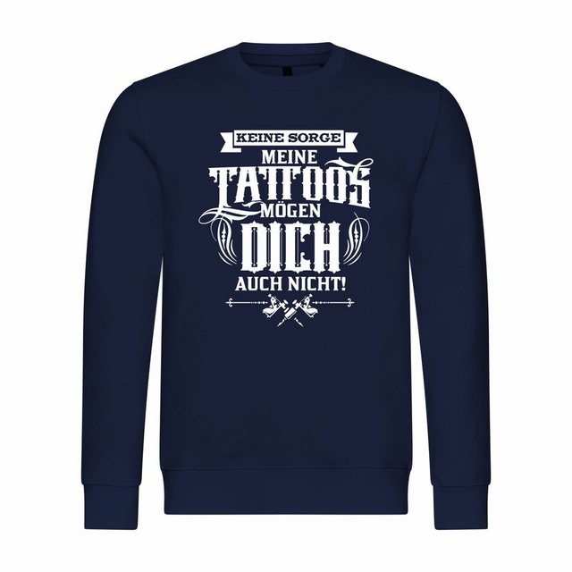 deinshirt Rundhalspullover Herren Sweatshirt Keine Sorge meine Tattoos möge günstig online kaufen