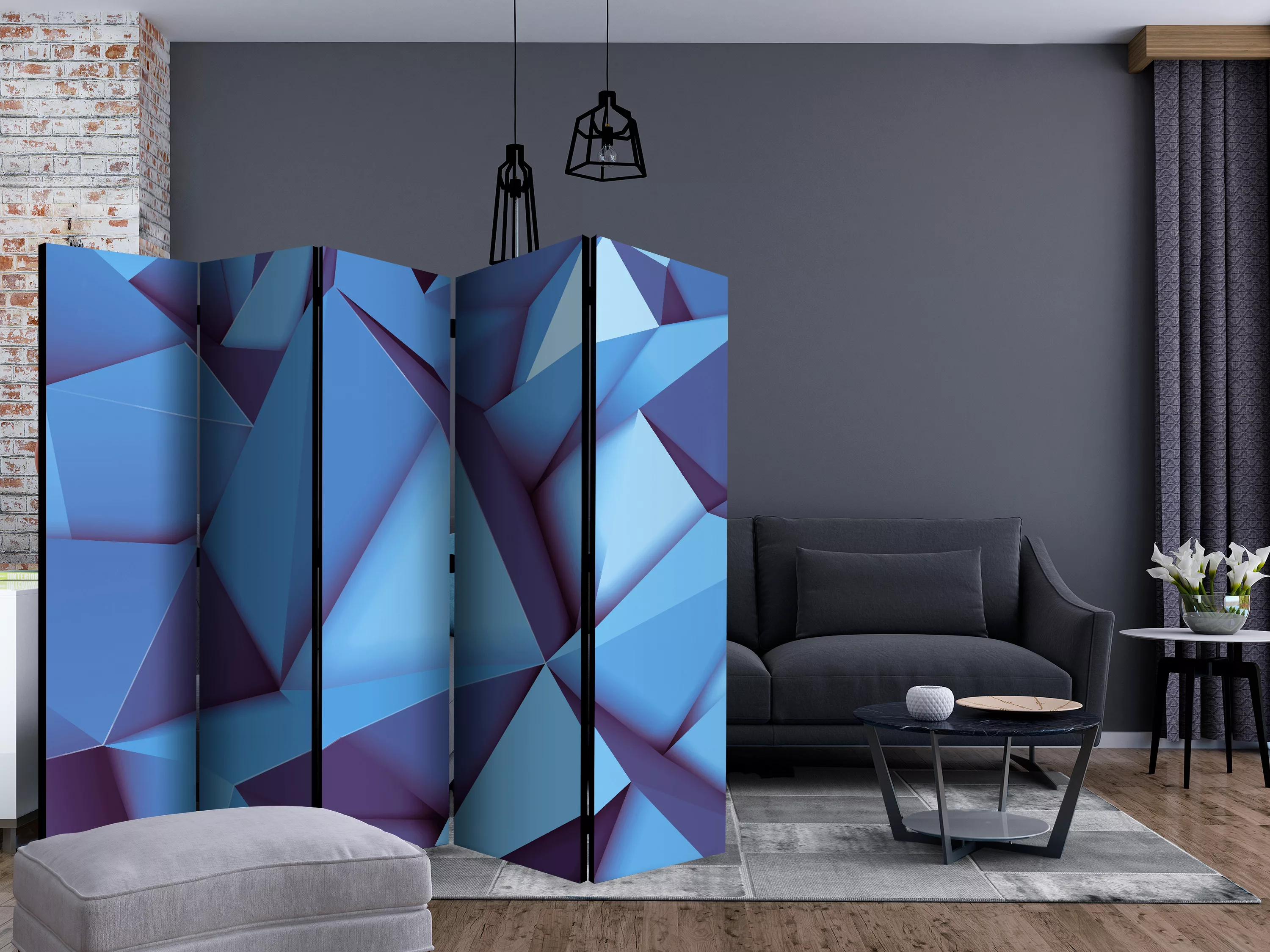 5-teiliges Paravent - Royal Blue Ii [room Dividers] günstig online kaufen