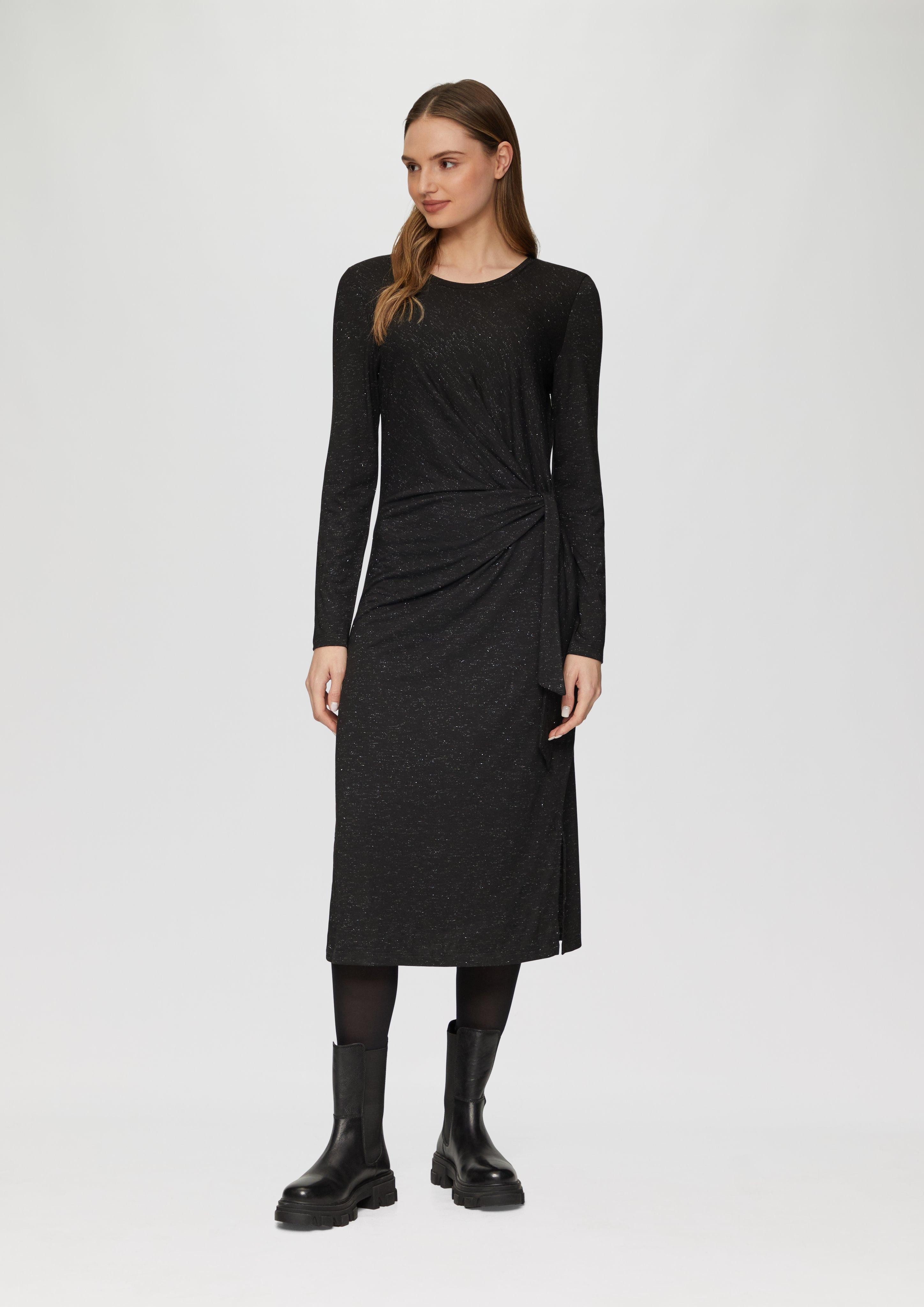 s.Oliver Maxikleid Glitzerndes Jersey-Kleid mit Knotendetail günstig online kaufen